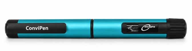 Blue ConviPen reusable injection pen